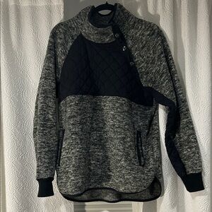 Abercrombie & Fitch Gray and Black Asymmetrical Snaps Jacket
